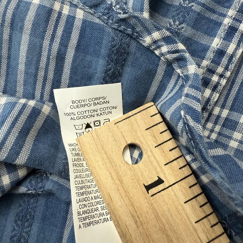Lucky Brand Shirt Mens Medium Blue Plaid Classic Fit Long Sleeve True Indigo - Picture 5 of 9